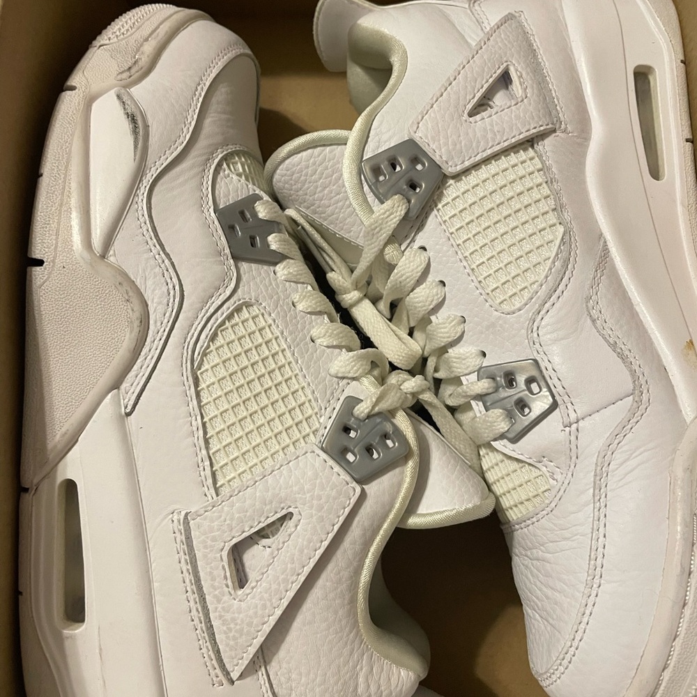 White Sneakers with Silver Accents